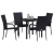 Set de dining de 5 piese pentru grădină Negru Poliratan GartenMobel Dekor
