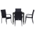 Set de dining de 5 piese pentru grădină Negru Poliratan GartenMobel Dekor