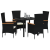 Set de dining pentru grădină cu perne Negru Rattan Poly GartenMobel Dekor