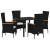 Set de dining pentru grădină cu perne Negru Rattan Poly GartenMobel Dekor