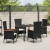 Set de dining pentru grădină cu perne Negru Rattan Poly GartenMobel Dekor
