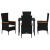 Set de dining pentru grădină cu perne Negru Rattan Poly GartenMobel Dekor