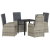 Set de dining pentru grădină  5 piese cu perne gri din poliratan GartenMobel Dekor
