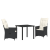 Set de dining pentru grădină , 3 piese cu perne, Negru, Poliratan GartenMobel Dekor
