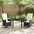 Set de dining pentru grădină , 3 piese cu perne, Negru, Poliratan GartenMobel Dekor