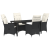 Set de Dining Grădină 5 Piese cu Perne Negru Ratan Poli GartenMobel Dekor