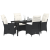 Set de Dining Grădină 5 Piese cu Perne Negru Ratan Poli GartenMobel Dekor