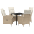 Set Mobilier Grădină 5 Piese cu Perne Bej Rattan Poly GartenMobel Dekor