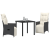 Set de dining pentru grădină 3 piese cu perne Negru Poliratan GartenMobel Dekor