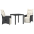 Set de dining pentru grădină 3 piese cu perne Negru Poliratan GartenMobel Dekor