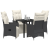 Set de dining pentru grădină 5 piese cu perne Negru Poliratan GartenMobel Dekor