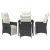 Set de dining pentru grădină 5 piese cu perne Negru Poliratan GartenMobel Dekor