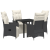 Set de dining pentru grădină 5 piese cu perne Negru Poliratan GartenMobel Dekor
