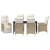 Set de dining de grădină de 7 piese cu perne Bej Poli Rattan GartenMobel Dekor