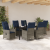 Set grădină  7 piese cu perne din ratan gri, Masă grădină  neagră 160x80x73 cm din sticlă securizată GartenMobel Dekor