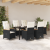 Set de dining de grădină 7 piese cu perne din ratan sintetic negru GartenMobel Dekor