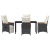 Set de masă de grădină 5 piese cu perne Ratan Poly Negru GartenMobel Dekor