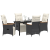 Set de masă de grădină 5 piese cu perne Ratan Poly Negru GartenMobel Dekor