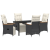 Set de masă de grădină 5 piese cu perne Ratan Poly Negru GartenMobel Dekor