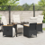 Set de masă de grădină 5 piese cu perne Ratan Poly Negru GartenMobel Dekor
