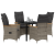 Set de dining de grădină cu 5 piese și perne gri din ratan poliester GartenMobel Dekor