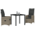 Set de dining de grădină 3 piese cu perne Gri Ratan Poly GartenMobel Dekor