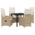 Set de Dining pentru Grădină 5 Piese cu Perne Bej Poliratan GartenMobel Dekor
