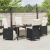 Set dining grădină 5 piese cu perne negre din poliratan GartenMobel Dekor