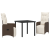 Set de Dining de Grădină de 3 Piese cu Perne Maro Poliratan GartenMobel Dekor