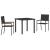 Set de masă pentru grădină din ratan negru, 3 piese GartenMobel Dekor