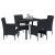 Set de Dining pentru Grădină 5 Piese Negru Poliratan GartenMobel Dekor