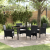 Set masă grădină 5 Piese Negru Rattan Poli GartenMobel Dekor
