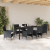 Set Dining Grădină 7 Piese Negru Rattan Polimeric GartenMobel Dekor
