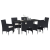Set Dining Grădină 7 Piese Negru Rattan Polimeric GartenMobel Dekor
