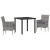 Set de Dining pentru Grădină de 3 Piese Gri Rattan PE GartenMobel Dekor