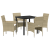 Set Dining Grădină 5 Piese Bej Ratan Polimer GartenMobel Dekor