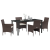 Set de Dining de Grădină 5 Piese Maro Ratan Polimeric GartenMobel Dekor