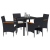 Set de dining pentru grădină 5 piese Negru Rattan Poli GartenMobel Dekor
