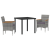 Set de dining pentru grădină 3 piese gri poliratan GartenMobel Dekor