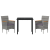 Set de dining pentru grădină 3 piese gri poliratan GartenMobel Dekor