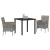Set de dining pentru grădină 3 piese gri poliratan GartenMobel Dekor