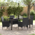 Set de Masa pentru Grădină cu 5 Piese cu Perne Poliratan Negru , Masă de Grădină  Neagră 160x80x73 cm cu Sticlă Securizată GartenMobel Dekor