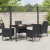 Set de Masa pentru Grădină cu 5 Piese cu Perne Poliratan Negru , Masă de Grădină  Neagră 160x80x73 cm cu Sticlă Securizată GartenMobel Dekor