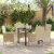 Set masă grădină  cu perne, ratan sintetic bej, Masă grădină  neagră 80x80x73 cm, sticlă securizată GartenMobel Dekor