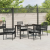 Set de Dining pentru Grădină cu Perne Poliratan Negru de 5 Piese GartenMobel Dekor
