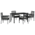 Set de Dining pentru Grădină cu Perne Poliratan Negru de 5 Piese GartenMobel Dekor