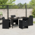 Set de Dining de Grădină cu 5 Piese și Perne Ratan Poli Negru GartenMobel Dekor