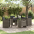 Set de dining pentru grădină 5 piese cu perne gri din rattan poliester GartenMobel Dekor