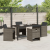 Set de dining pentru grădină 5 piese cu perne gri din rattan poliester GartenMobel Dekor