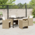 Set de dining pentru grădină 5 piese cu perne Ratan polimeric bej GartenMobel Dekor